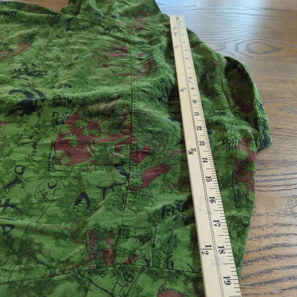 Vintage Tianello Green Womens Blouse XS 100% Tencel Button Front Asian Inspired - Picture 15 of 16